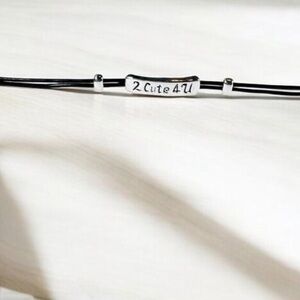 Youth Tween Teen Small 2 Cute 4 U Black Cord Bracelet NEW Deadstock Sassy Fun